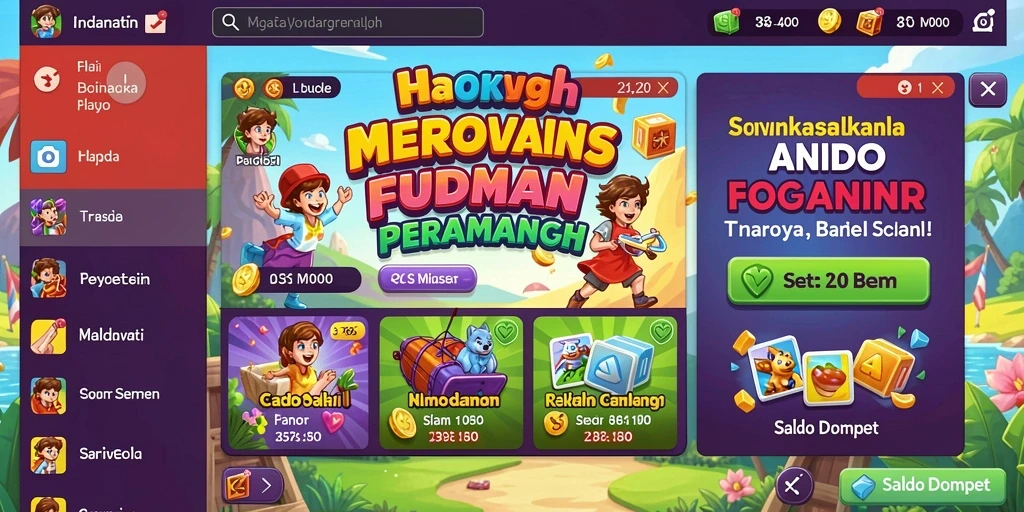 Tampilan utama game ID098 dengan karakter menarik.
